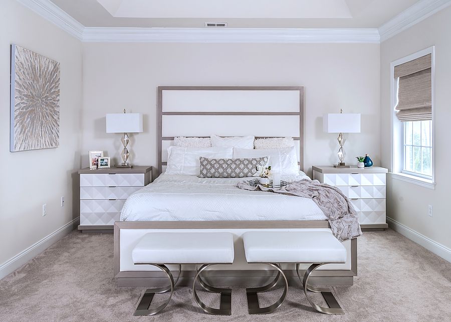 A modern bedroom in shades of Mocha.